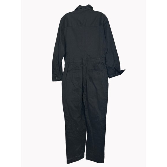 Steve Madden Womens Size M Black Denim Jumpsuit Long Sleeve Zip Front New - Picture 4 of 14